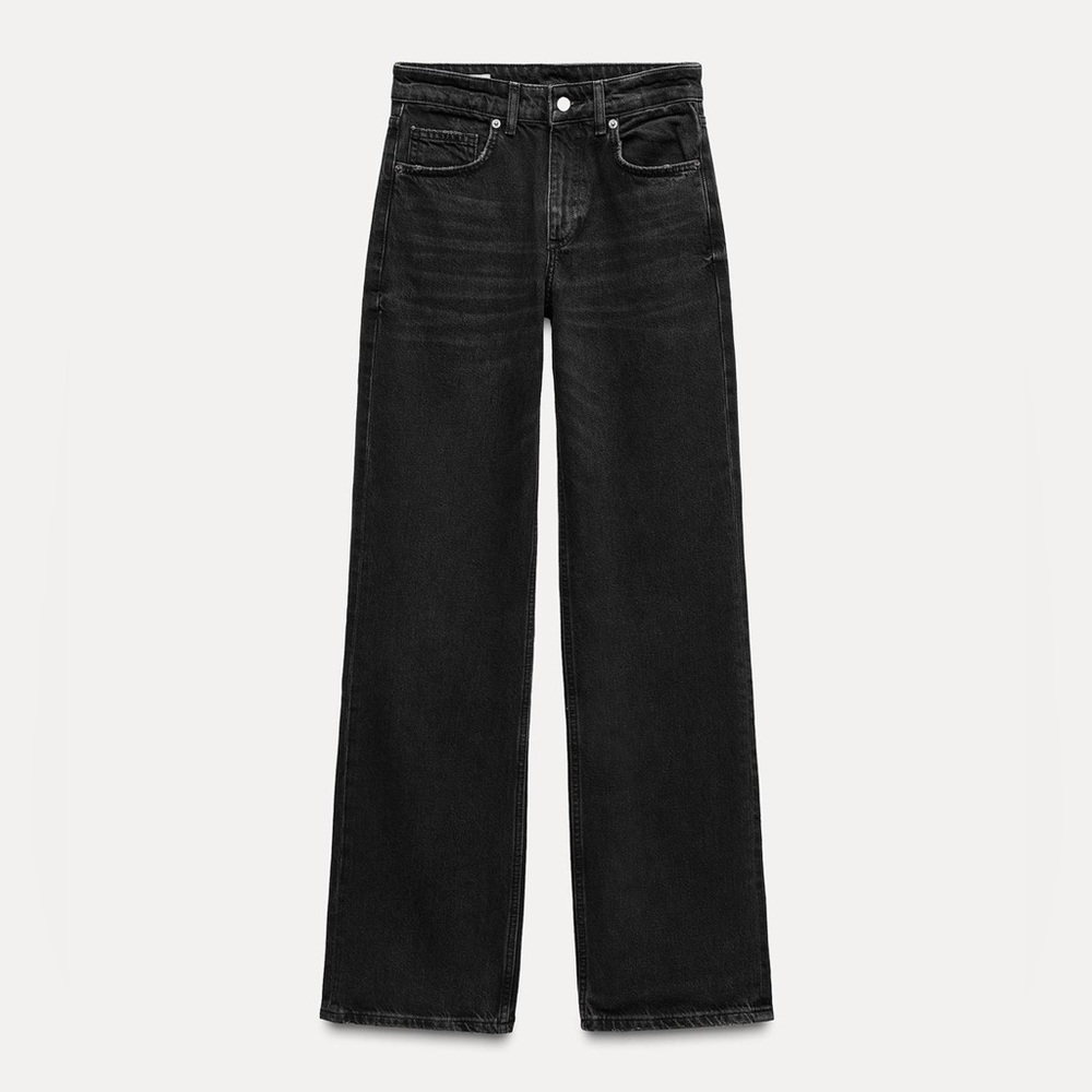 Zara mid-rise wide leg jeans